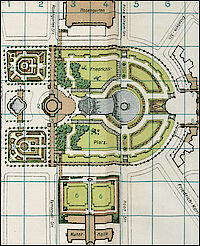 Ausschnitt des Plans der Mannheimer Gartenbauaustellung 1907